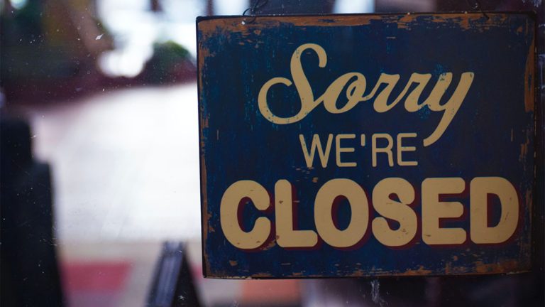 Small Business Failures, Sorry We Are Closed